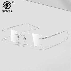 Kính titan nguyên chất Chống Xanh da trời ánh sáng Kính mắt nam Gọng kính Thương hiệu sang trọng Kính không gọng Phụ nữ Titan nguyên chất Ống kính máy tính2026