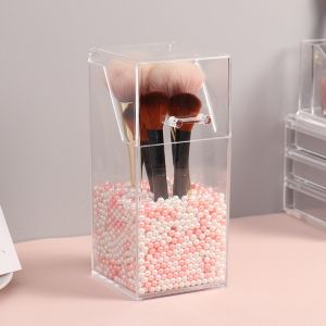 Acrylic Makeup Brush Holder Makeup Organizer Cosmetic Holder Lipstick Pencil Storage Container Trans