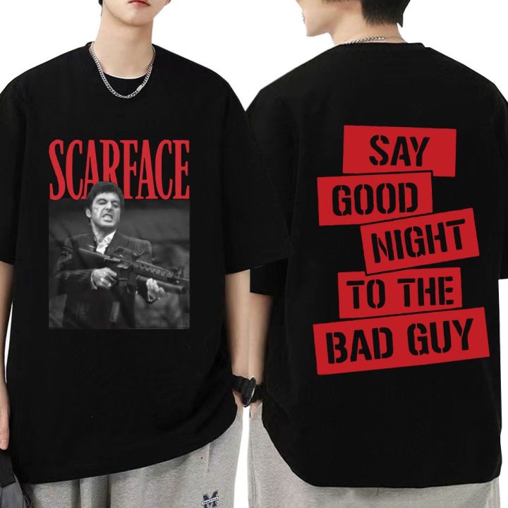 トップス 90's Scarface Say hello to the bad guy Vintage Scarface Say Hello To The Bad Guy Shirt -