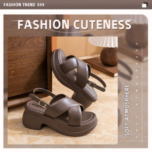 NDDshop มาใหม่ สุดคุ้ม รองเท้าแตะแฟชั่น แบบสวมสายไขว้ ช่วยเก็บหน้าเท้า และมีสายรัดส้น สวมใส่กระชับเท้า พื้นหนากำลังดี มีมาให้เลือกหลายสี ของมันต้องมีน๊าาา