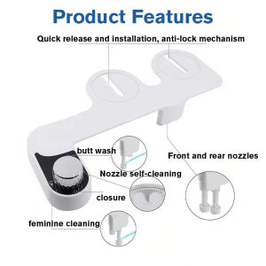 Pozula Bathroom Hands-Free Non Electric Bidet Toilet Seat Dual Nozzle Bidet Dual Nozzle cleaning is more comprehensive