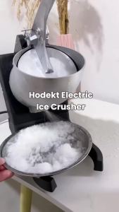 HODEKT Electric Crusher Machine Stainless Steel Ice Crusher Heavy Duty 3 Blade Ice Shaver Machine
