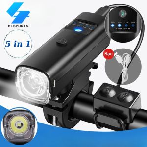 HT SPORTS Đèn Xe Đạp 1000 Lumen 2000 MAh Đèn Trước Xe Đạp Chống Nước Sạc Lại Được Đèn Pha Xe Đạp Hợp Kim Nhôm Đèn Pin LED Phụ Kiện Xe Đạp