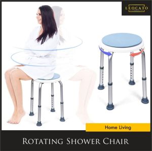 Rotate Shower Chair 360° Rotating Shower Chair/Adjustable Shower Stool Tub Chair and Bathtub Seat Bench