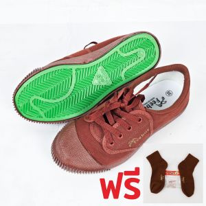 [ฟรีถุงเท้าข้อสั้น]รองเท้าผ้าใบยี่ห้อฟีบัส Feebus พื้นเขียว เสริมขอบกันเสียดสีข้อเท้า รุ่น FB6219