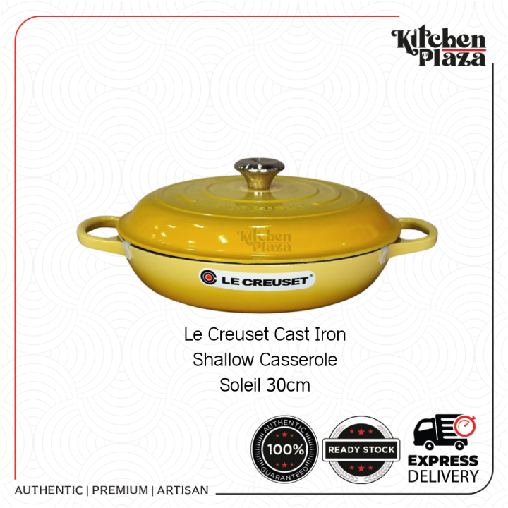 Le Creuset Shallow Casserole 30cm Soleil [Original] Lazada