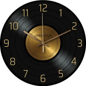 xpkQ Chinese Style American Vintage Silent Wall Clock for Home Glass Living Room Clock Decorated with Vinyl Record Design K7M2P