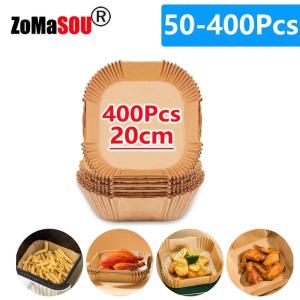 50-400Pcs Air Fryer Baking Paper Disposable Non-Stick Oil-proof Parchment Mat for Cooking Microwave Oven Pan Pad Sheet BBQ Roast2026