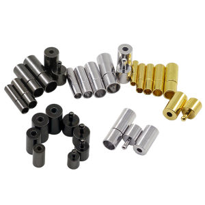 St.kunkka 10Pcs/lot Metal Magnetic Clasps Round Leather Cord Bracelets Necklaces End Caps Connectors For DIY Jewelry Findings Supplies