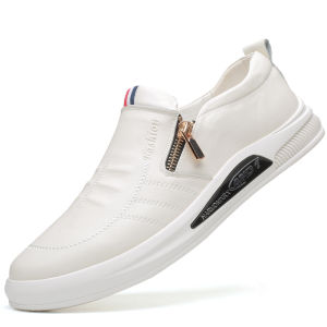 Mens Leather Casual Shoes New Fashion Breathable Loafer Shoes Mens British Leather Shoes