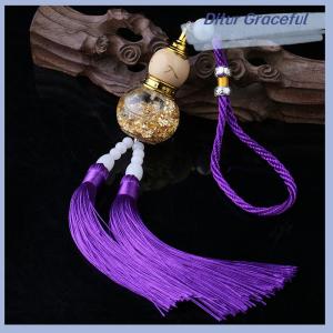 Ditur Xe chai thủy tinh bầu Mặt dây chuyền vàng lá dưới đôi Spike bầu Mặt dây chuyền phụ kiện nội thất xe hơi Mặt dây chuyền mặt dây chuyền