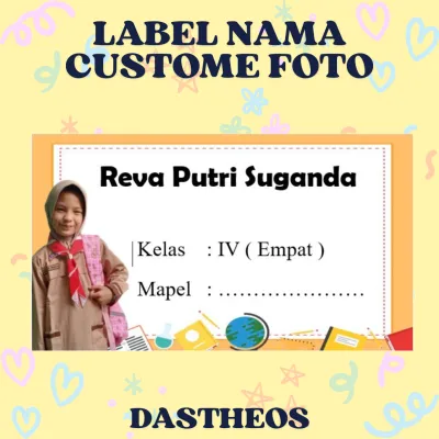 20pcs Label Nama Buku Pelajaran Custom Foto Harga Termurah !!!