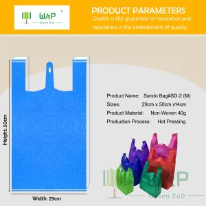 Eco-friendly bag Sando bag Non-woven shopping tote bag Vest bag Gift packaging storage Takeaway tote bag #SD-2(M)