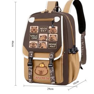SKISOPGO FREE GIFT Capybara School Bag Large Capacity Reduce Burden of Spine Protection Children Backpack Beg Sekolah Budak卡皮巴拉书包