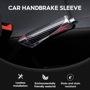 Anti-slip Carbon Fiber Car Leather Handbrake Cover Universal Car Hand Brake Cover Protector Car Carbon Fiber Pattern Handbrake Decorative Cover For Perodua Alza Aruz Myvi Axia Ativa Bezza Universal