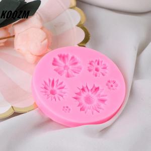 KOQZM 3D Sunflower Flower Petals Embossed Silicone Mold Relief Fondant Cake Decor Tool