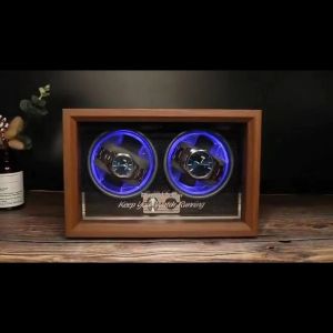 IBBETON Luxury Brand Watch Box Wooden Watch Winder High End 2 Slot Automatic Case With Mabuchi Motor Ultra Quiet Watch Cabinett Storage Box