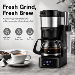 Máy pha cà phê Mỹ (Drip Coffee Maker) dung tích 5 cốc tích hợp chức năng xay cà phê dùng gia đình