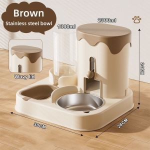 3600ML Automatic 2-in-1 Pet Feeder Large Capacity Cat Feeder and Water Dispenser Set Stainless Steel