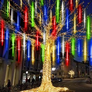 50cm outdoor meteor rain light 220V plug -in meteor tube 8 tube fairy light waterproof Christmas light Meteor Shower Rain Light LED string  light Christmas curtain  lights xmas home indoor and outdoor decoration Ramadan roof courtyard wedding，