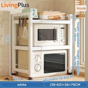 Adjustable Microwave Rack Oven Rack Kitchen Rack Steel Storage Rack Rak Dapur Microwave Shelf Kitchen Shelf Rak Oven