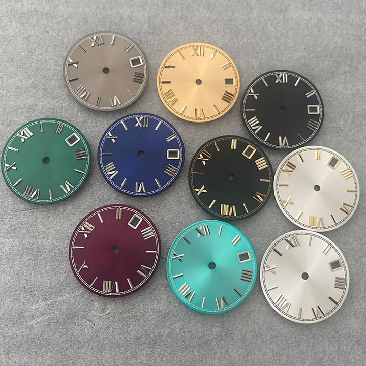 Quadrante dell'orologio con cielo stellato e terra da 28,5 mm con lancette per movimento NH35/NH36/ 4R/ 7S Accessori per orologi con conversione luminosa verde  1511