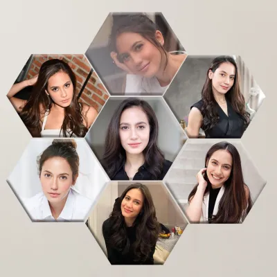 cetak foto hexagonal plus bingkai mdf 1 paket isi 7 pcs
