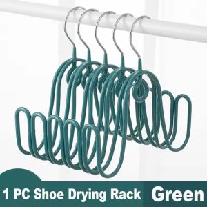 Slipper/Shoe Hanger Hook / 360° Rotatable Windproof Shoes Drying Hook / Double-Strand Hooks Organizer for Clothes Shoes