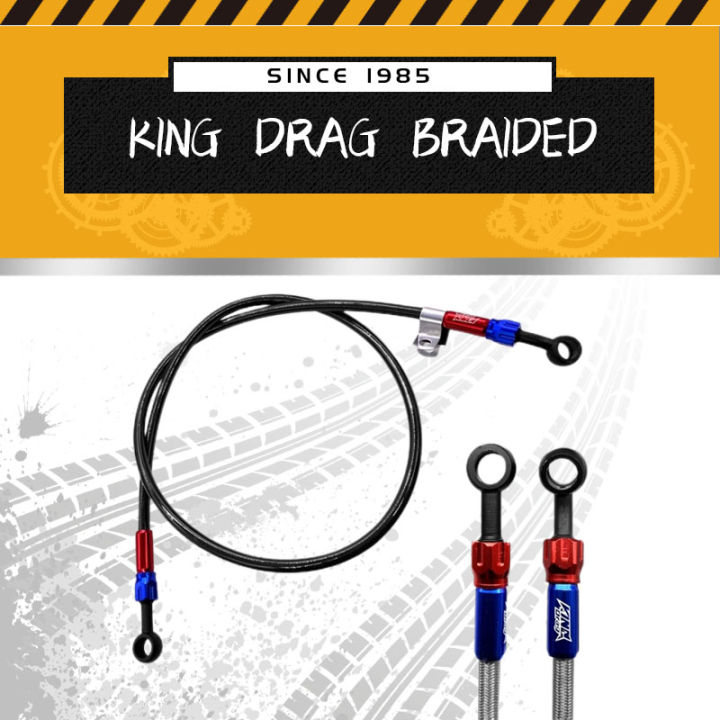 Toseek KING DRAG BRAIDED BRAKE HOSE FRONT 96CM REAR 56CM AEROX / NMAX
