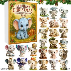 [COD] ZHONGYI0 ปฏิทินนับถอยหลังสู่คริลิค2025 24วัน เครื่องประดับช้างขนาดเล็ก