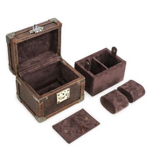 CONTACTS FAMILY Genuine Leather 8 Slots Watch Jewelry Box 8 Independent Slots Detachable Cushions Ideal for Gift Travel Box
