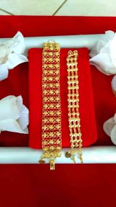 Gelang Wanita Tempahan Rantai Merica Lapis Emas 24k