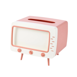 Tv Shape Tissue Box Multifunctional Cute Desktop Mobile Phone Holder Free Shipping In Blue Green Pink White