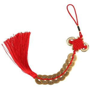 9 Coin Gantungan Feng Shui Koin Gantungan Hiasan Dekorasi Tassel Goik Koin Imlek Sincia Untuk Kerejekian Gantungan Pintu Spion Mobi