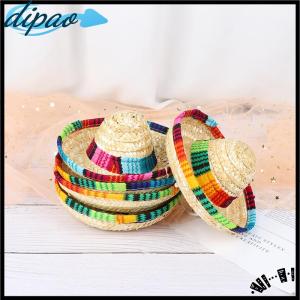 【dipao】 Mini Pet Dogs Straw Hat Sombrero Cat Sun Hat Beach Party Straw Hats Dogs Hat