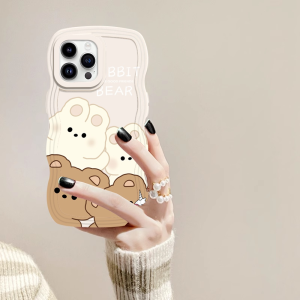 (Lokal Ready) Xinyu Casing hp OPPO Reno 8T 4G Reno 6 5G Reno 5 Reno 5F Reno 4F Lucu Kartun Beruang dan Kelinci Good Friend Shockproof Cover Wavy Case