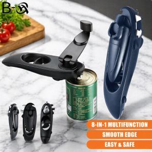 Manual Can Opener Stainless Steel Heavy Duty Smooth Cut Safety Grip Handle Multi Function Kitchen Tool