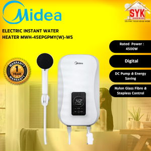 SYK Midea MWH-45EPGPMY(W)-WS Electric Instant Water Heater DC Pump House Appliances Mesin Air Panas Mandi