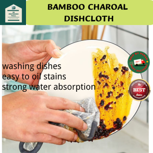 Bamboo Charcoal Dishcloth Household Absorbent Cleaning Cloth Microfiber Kitchen Non-stick Oil Towel Rag For Kitchen Accessories