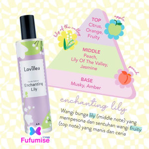 LOVILLEA Eau De Parfum 100ml | Blooming Rose | Enchanting Lily | Classy Freesia | Parfum Remaja | Minyak Wangi | BPOM