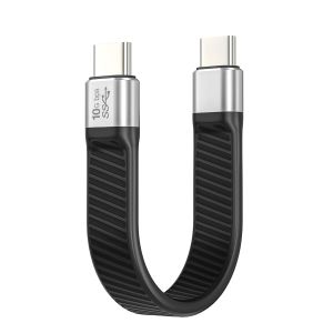 Short USB C to USB C Cable USB 3.2 Gen 2 Type C Cable 10Gbps Data Transfer 100W PD Fast Charge Cable FPC Design 4K 60Hz Video Output Thunderbolt 3 Compatible for MacBook Pro iPad Pro