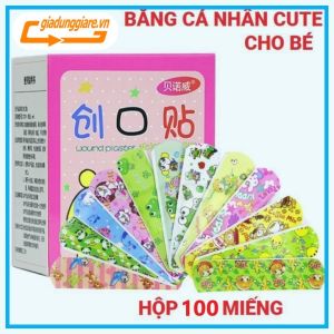 Băng y tế cá nhân Cute Hộp 100 miếng băng dán vết thương hình thú dễ thương