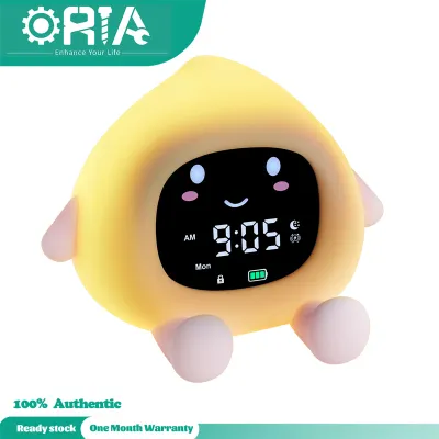 นาฬิกาฝึกการนอนหลับของเด็กวัยหัดเดินรุ่น ORIA สามารถปลุกนาฬิกาสำหรับเด็กได้นาฬิกานาฬิกาปลุกดิจิตอลพร้อมไฟกลางคืนและเครื่องเล่นแผ่นเสียงปรับเวลาได้นาฬิกาปลุกห้องนอนเด็ก