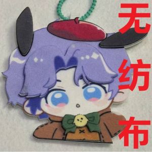 Game Love and Deepspace Non Woven Embroidery Keychain Cartoon Rafayel Xavier Sylus Qi Yu Shen Xinghui QinChe Pendant Keyring Bag Accessories Gift