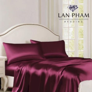( Lụa Loại 1) Chăn Lẻ Phi Lụa Màu Đỏ Đô Cao Cấp Mềm Mại Lan Pham Bedding.
