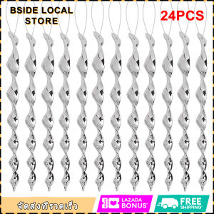 [Bside] 12 ชิ้น/เซ็ต BIRD Repellent Rotating Scare Rod เกลียวลมสะท้อนแสงอุปกรณ์ควบคุมการยับยั้งด้วยเชือกเครื่องประดับตกแต่งสวนระเบียง