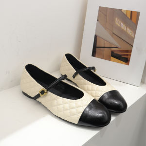 Single shoe series ~ Diamond-patterned flat ballet shoes 2026 New Round-Toe Shallow-Strap Mary Jane Shoes