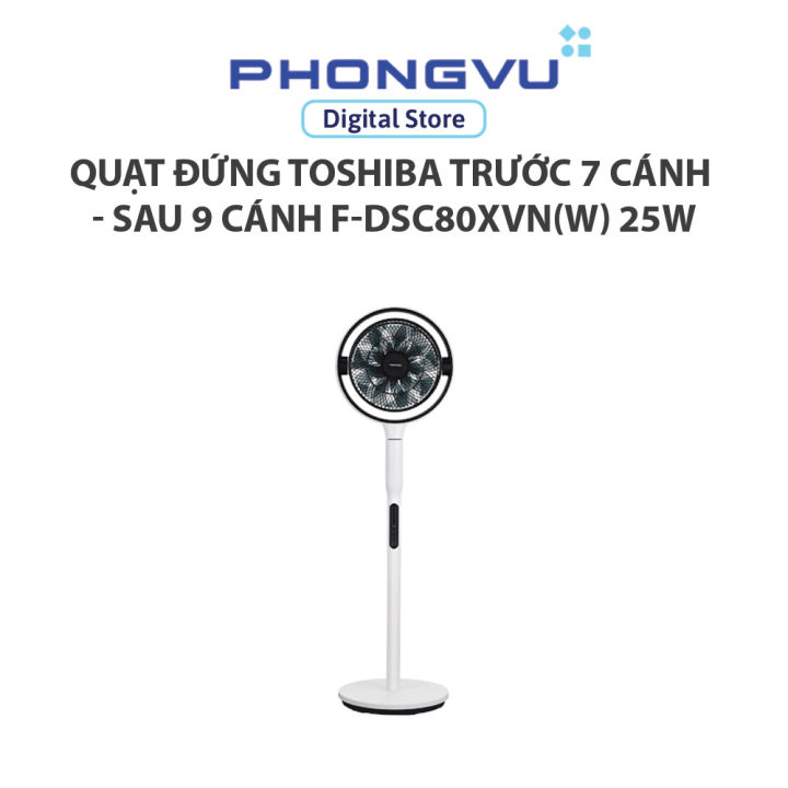 Quạt đứng Toshiba trước 7 cánh - sau 9 cánh F-DSC80XVN(W) 25W - Bảo hành 12 tháng
