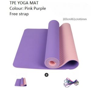 (CLEARANCE SALE) Premium TPE Yoga Mat Non-Slip 6mm Thick Dual Colour