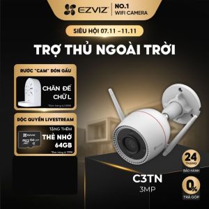 Camera Wifi Ngoài Trời EZVIZ C3TN 3MPCó Màu Ban ĐêmĐèn Hồng NgoạiAI Phát Hiện Chuyển Động NgườiCảnh Báo Bằng Còi & ĐènIP67 Chống NướcBH 24 Tháng